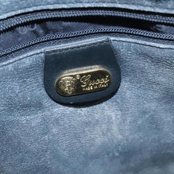 GUCCI Micro GG Supreme Shoulder Bag Pvc Navy Gold - Picture 15 of 16